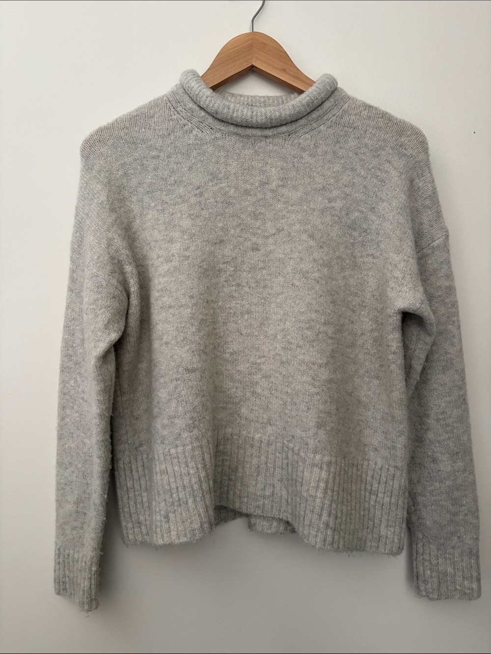 Madewell Fulton Rollneck Pullover Wool Alpaca Blend Sweater Heather Fog Size M
